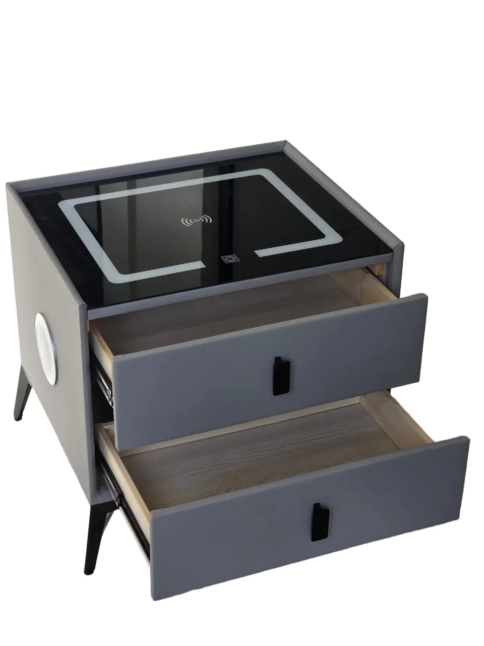 Smart Bedside Table Cabinet with Wireless Charging Bluetooth and LED