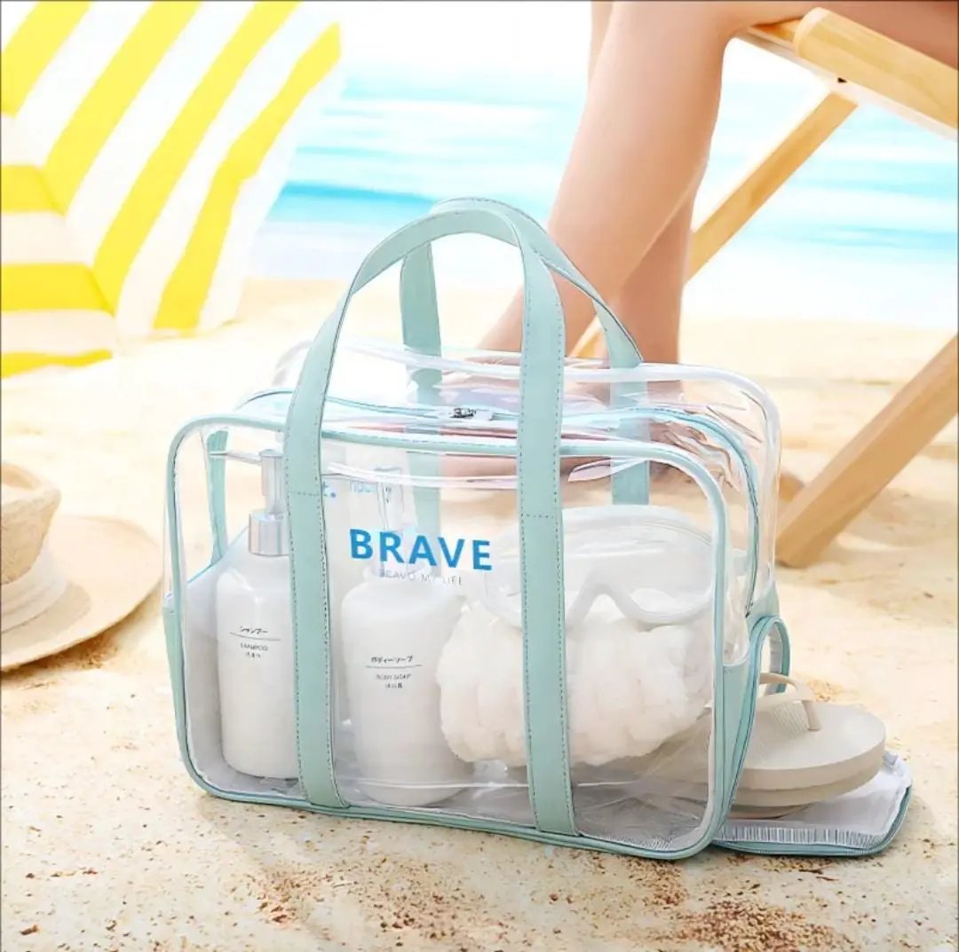 Clear Zip Tote Beach Bag Swim bag Tote Bags