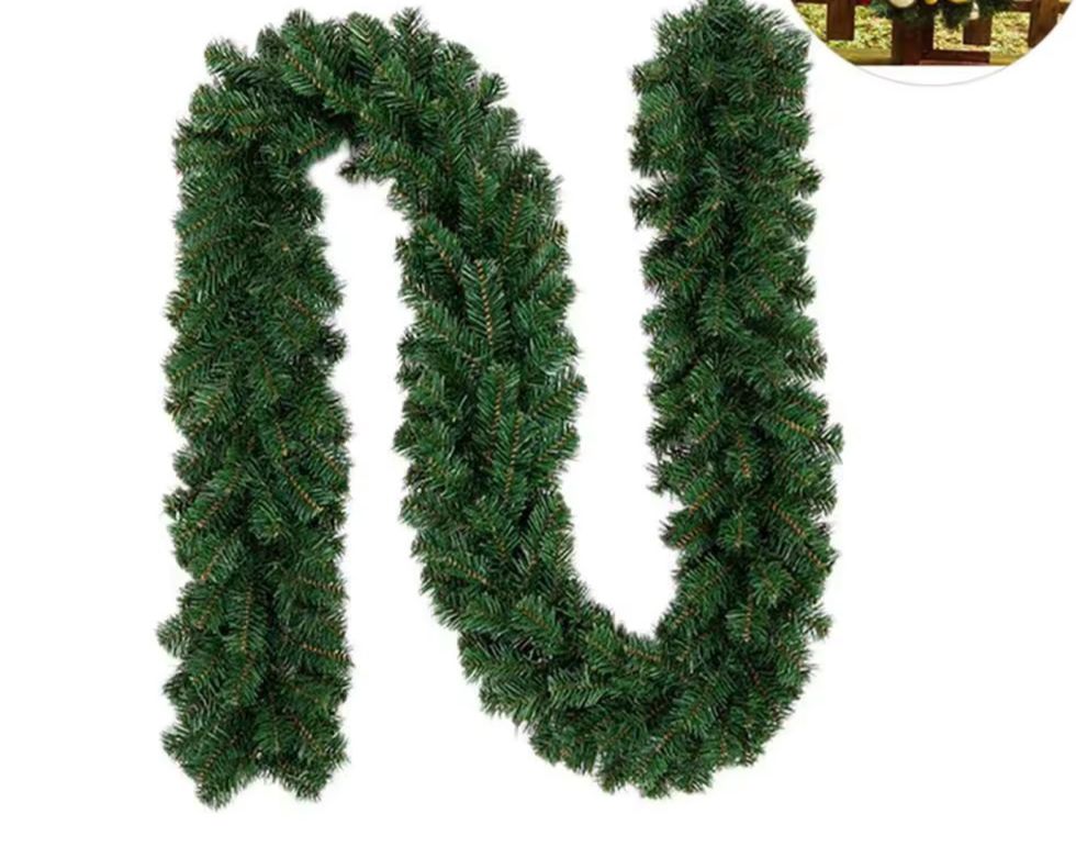 2.7M Green Plain Undecorated Christmas Garland – Flexible Pine Needle Garland