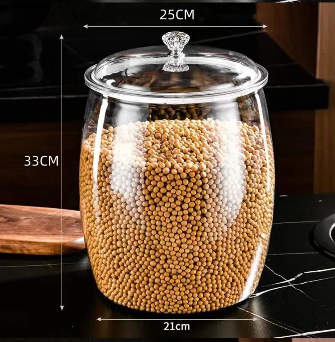Unbreakable Acrylic Cereal Container – 2.2L Clear Food Storage Jar