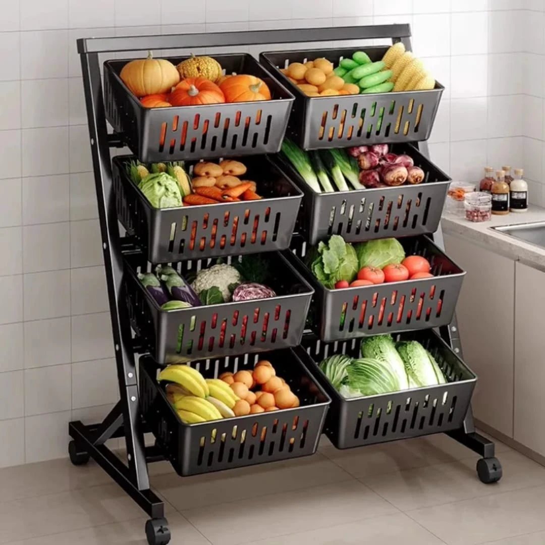 Kitchen Vegetable Basket Rack 4 Layer Vegetable basket Kitchen Organizers