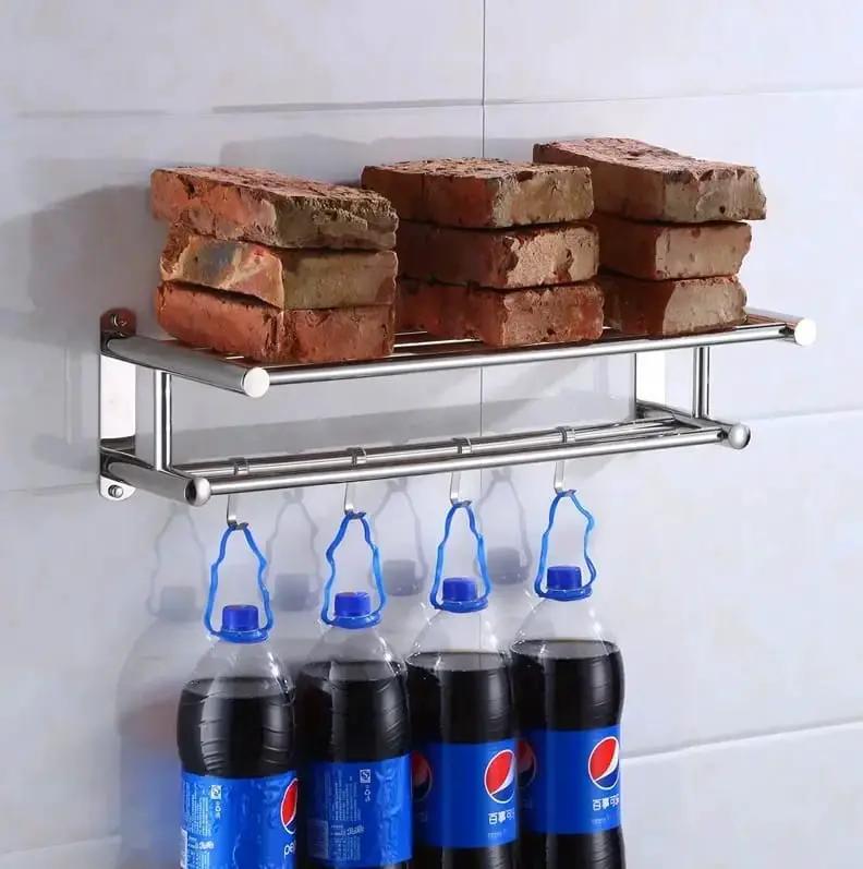 Double Layer Wall Mounted Towel Rack Home & Garden Towel Racks