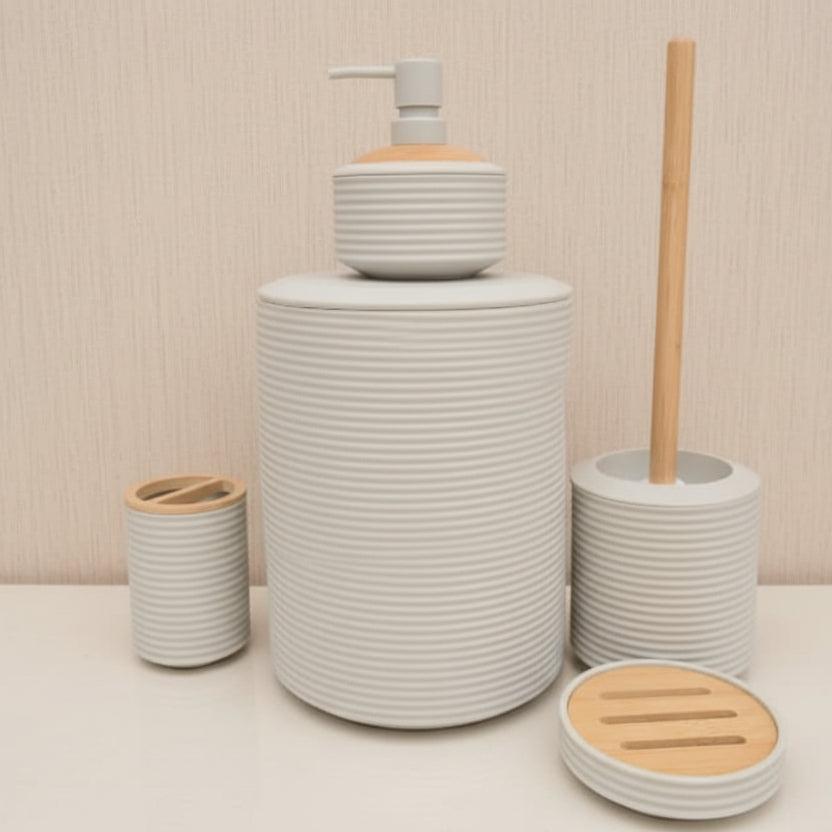 Ruffled 6-Piece Bathroom Accessories Set – Elegant Design