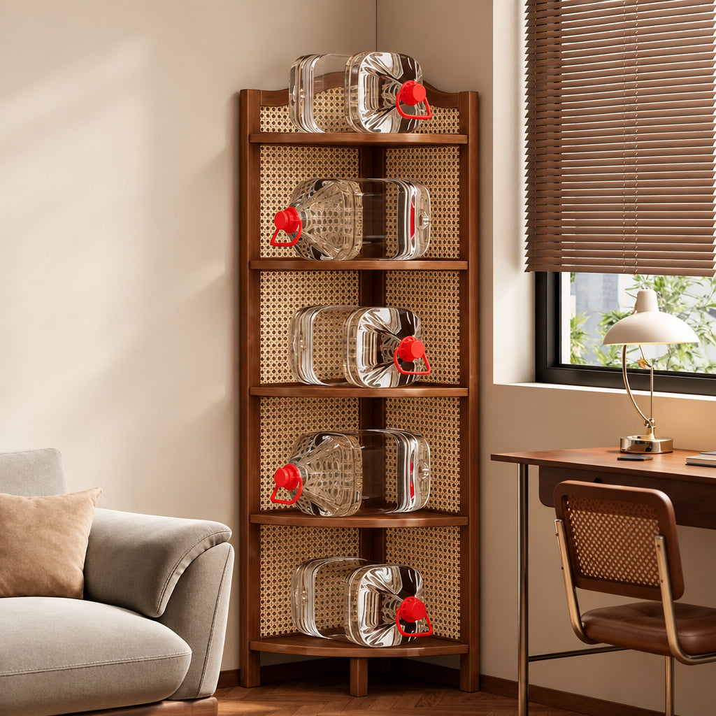 5-Tier Bamboo Corner Shelf Corner shelf Corner Bookcases & Shelves