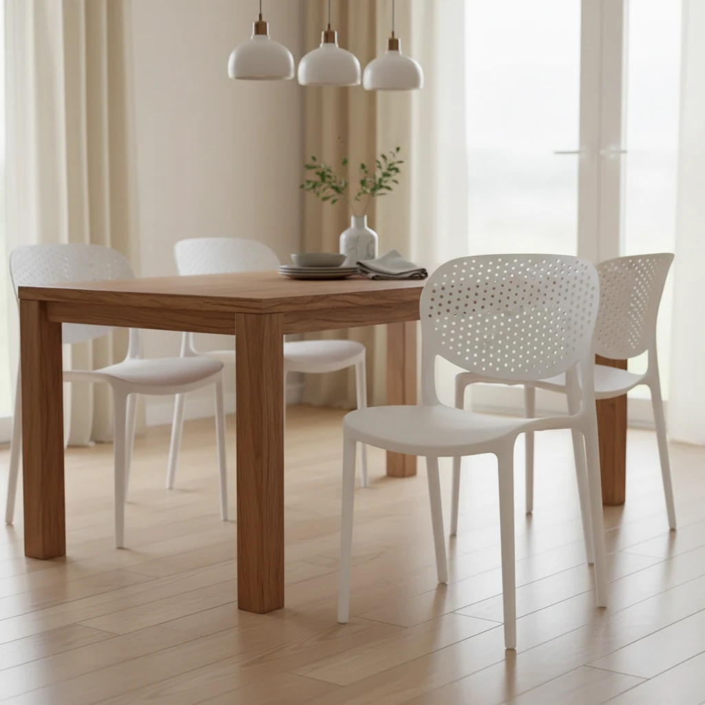 Modern Perforated Back Plastic Chair for Dining and Office Use Furniture Kitchen & Dining Room Chairs