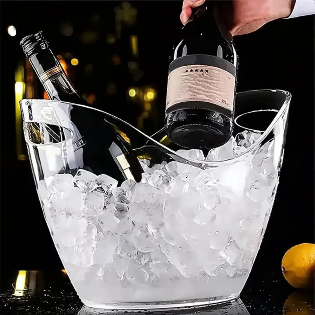 Heavy Luxury Clear Acrylic Ice Bucket 4L For Hosts Serving Ware Ice Buckets