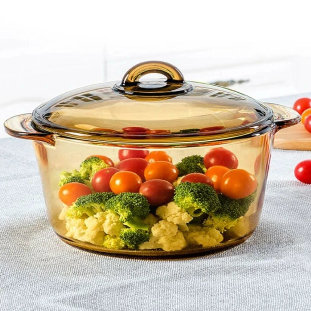Borosilicate Glass Serving Pot with Gold Finish 2.5L Kitchen appliances