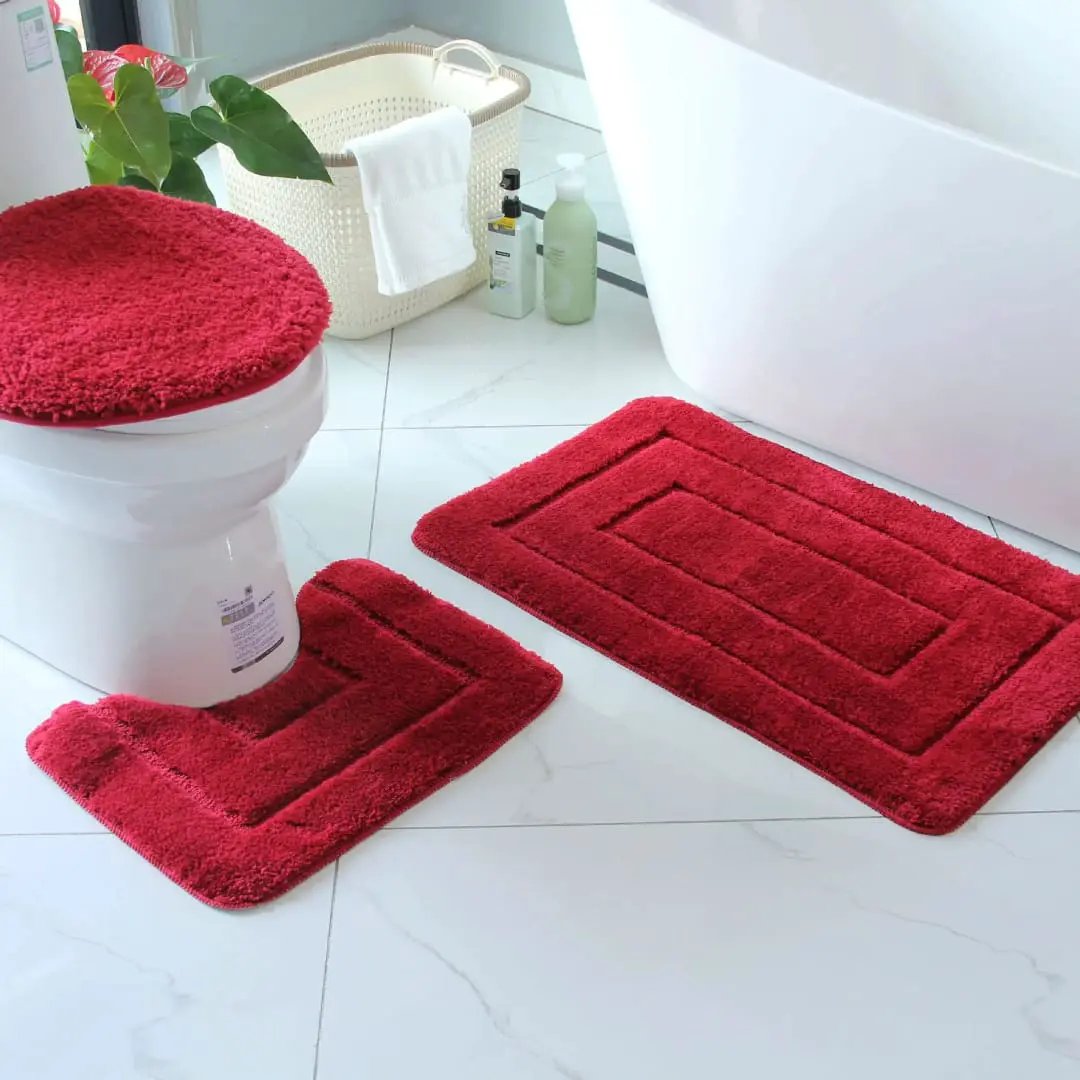 3 Piece Bathroom Mat Set Bathroom Mats Bath Mats & Rugs