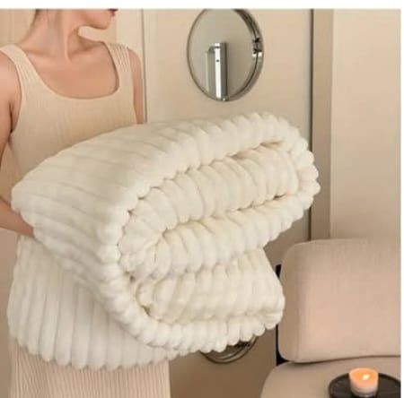 Warm Fleece Throw Blanket 6x6 Soft Bed Quilt for Bedding and Home Comfort