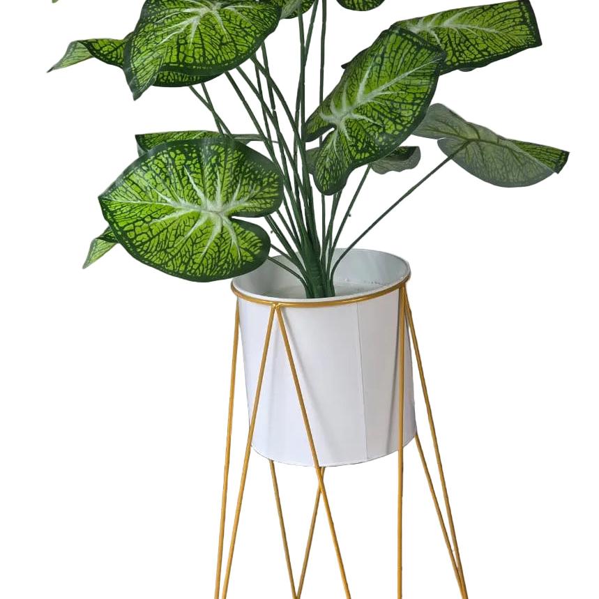 Nordic Geometric Metal Iron Flower Pot Stand White