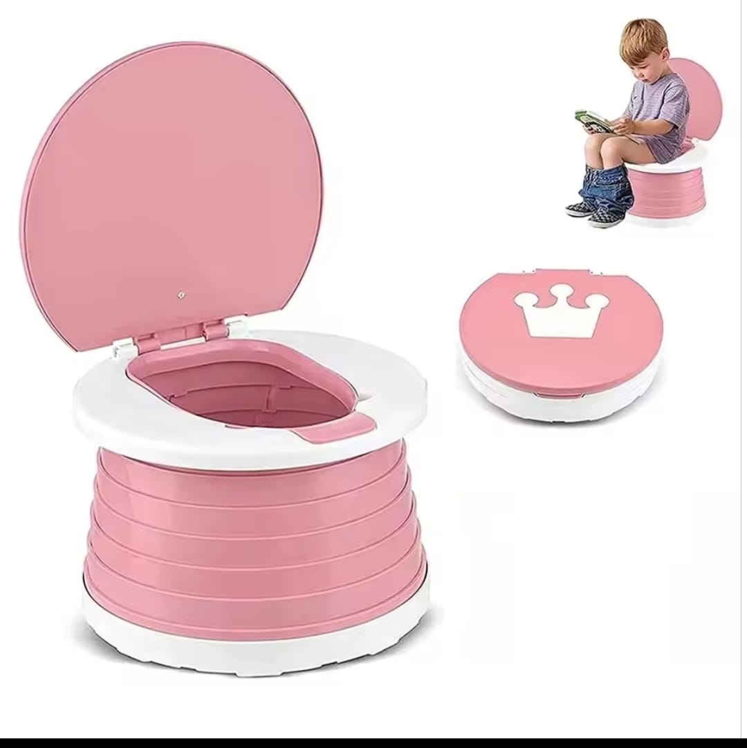 2-in-1 Children’s Folding Portable Toilet and Potty Training Seat with Disposable Bags