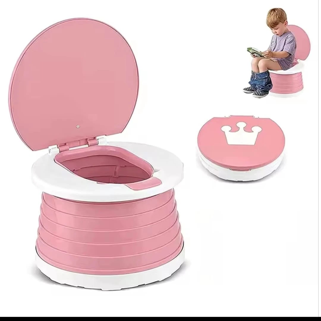 2-in-1 Children’s Folding Portable Toilet and Potty Training Seat with Disposable Bags Potties