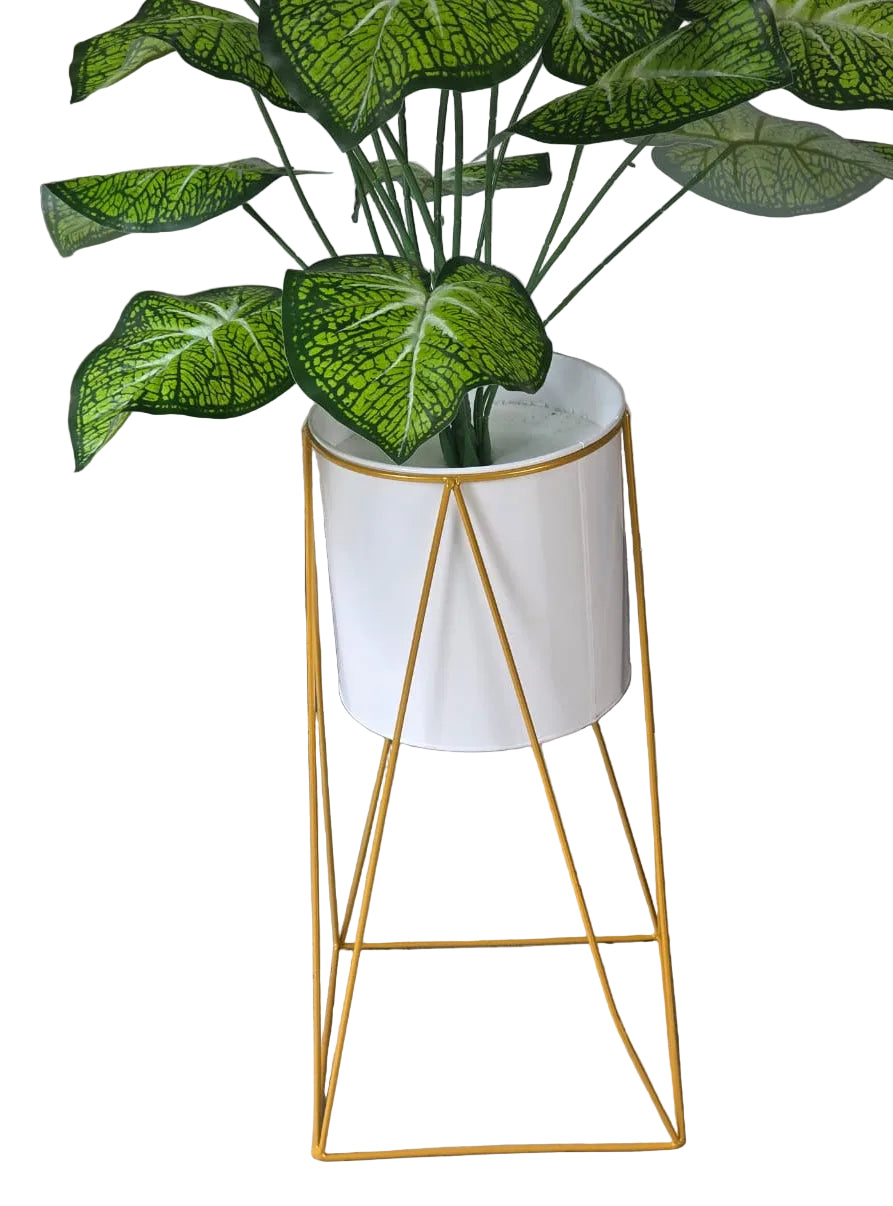 Nordic Geometric Metal Iron Flower Pot Stand White
