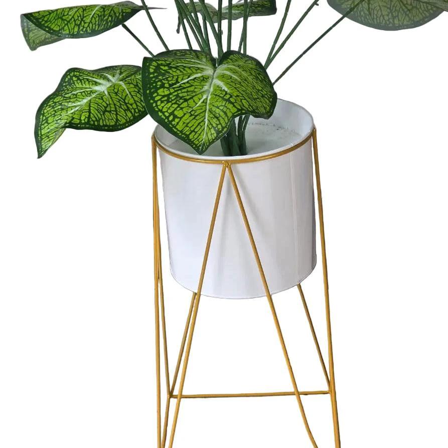 Nordic Geometric Metal Iron Flower Pot Stand White Flower pot Plant Stands