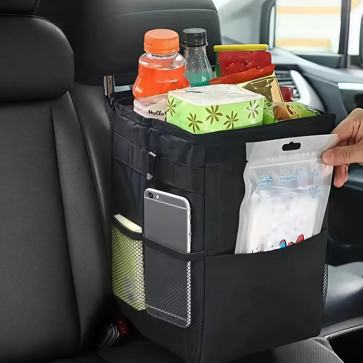 Foldable Leakproof Car Trash Can Organizer with Waterproof Lining 30×20×20cm Car trash can Vehicle Organizers