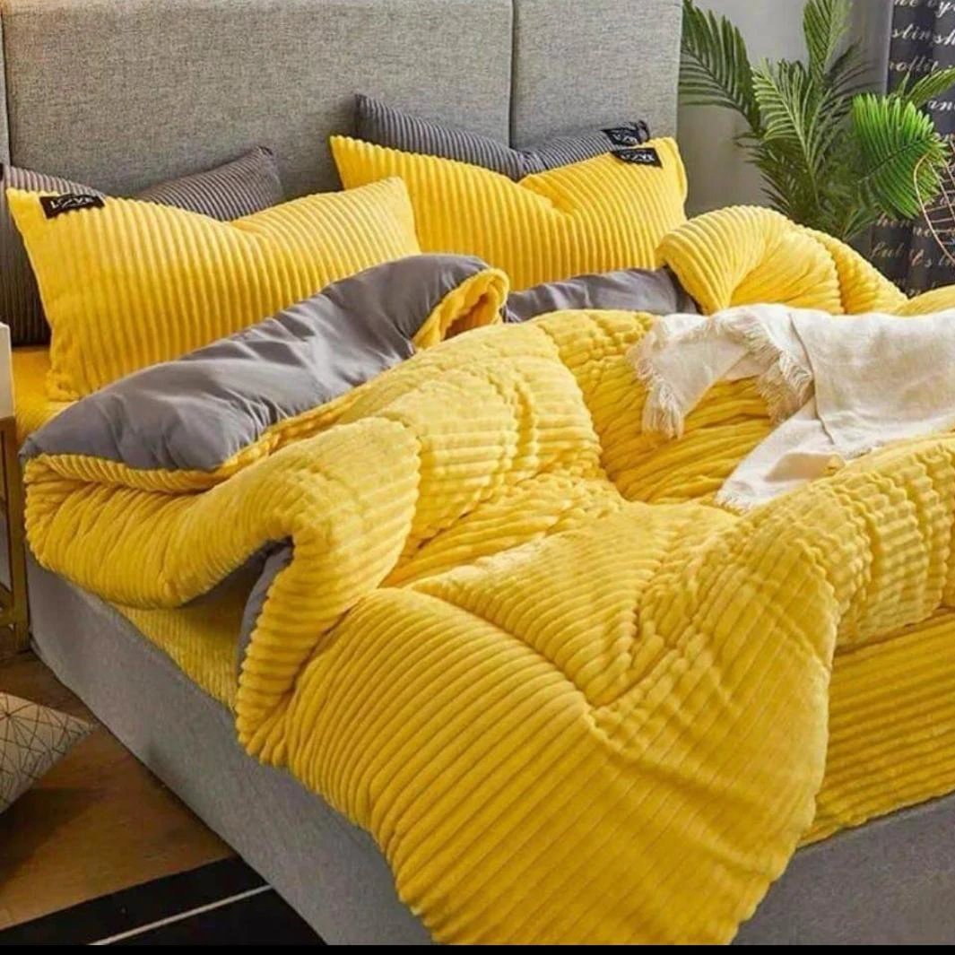 High-Quality Velvet Duvet Set TC/Weaver 6x6 with Bedsheet and Pillowcases Bedding