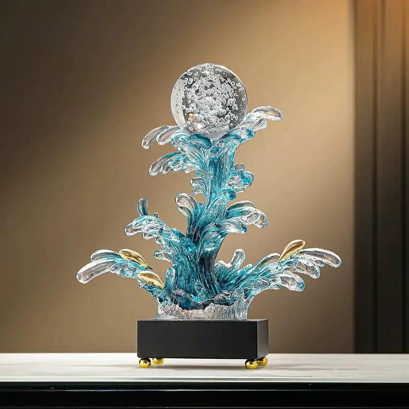 Modern Resin Ocean Wave Sculpture Sculpture Sculptures & Statues