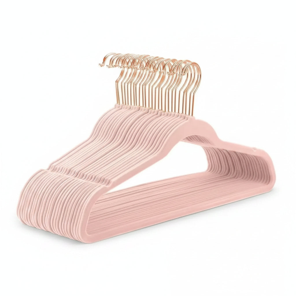 Rose Gold Velvet Antislip Hangers Set Closet Organizer Hangers