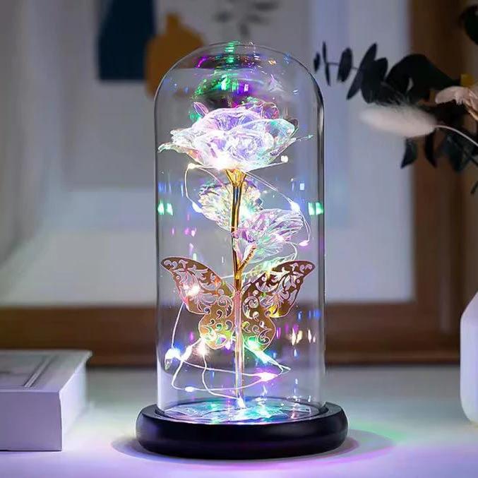 LED Rose Light with Butterfly + LED Strings Home Decor Night Lights & Ambient Lighting