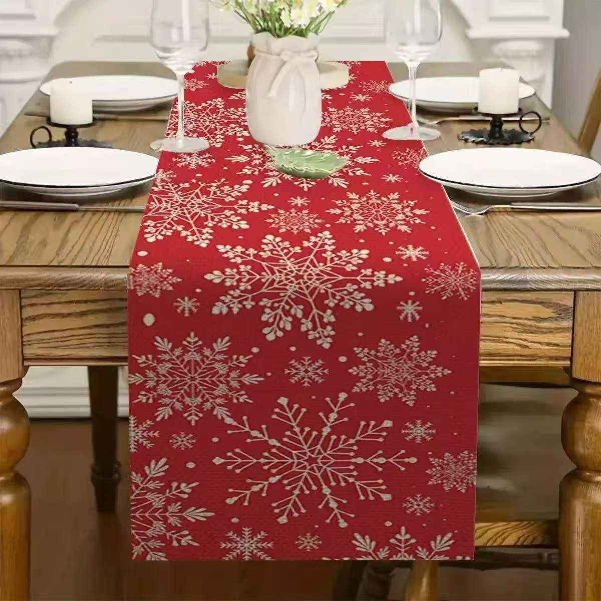Christmas Themed Table Runners – 33x185cm Festive Dining Table Decoration
