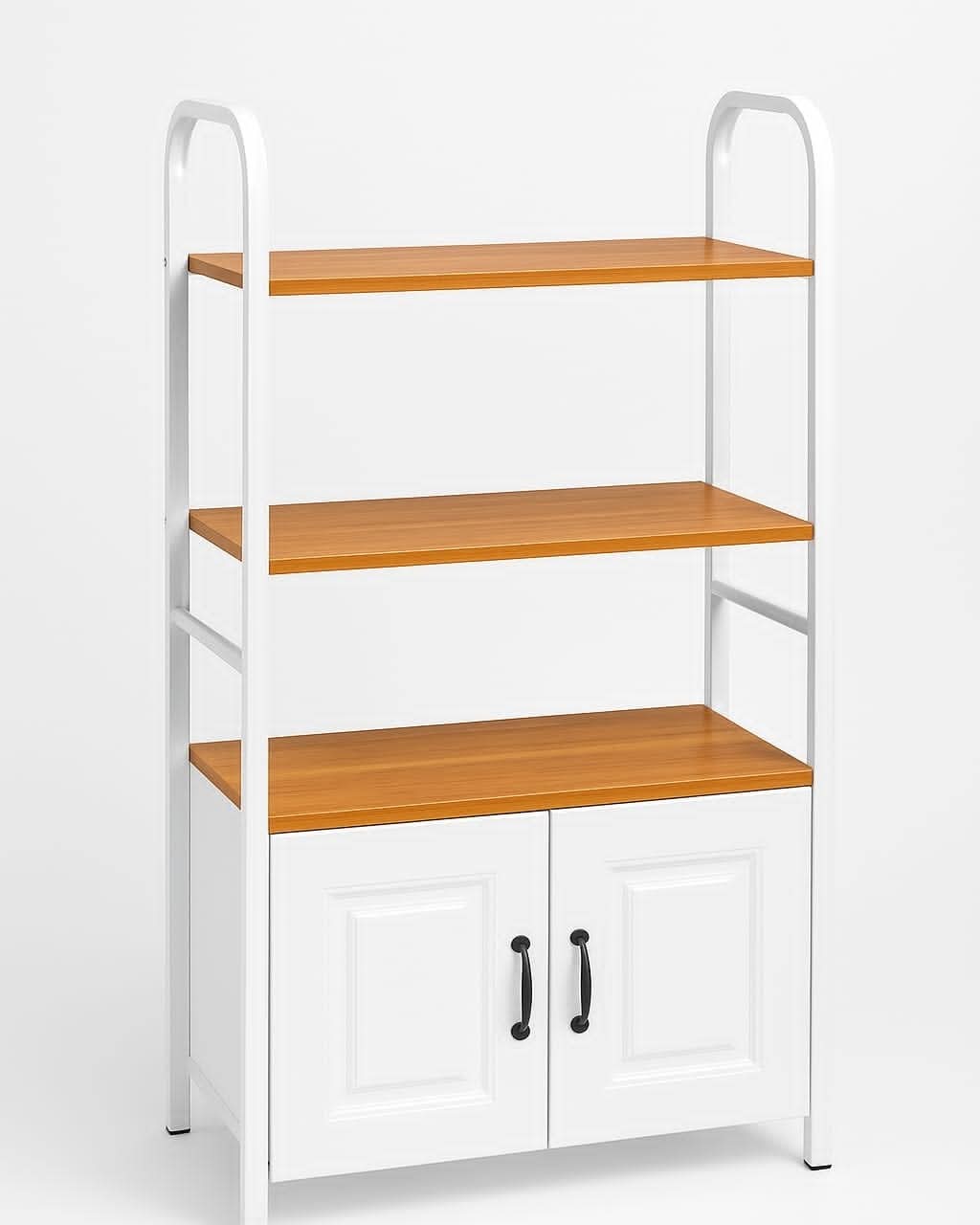 Multipurpose Kitchen Cabinet – 60×40×132cm High Quality Wood and Metal Storage Shelf Unit