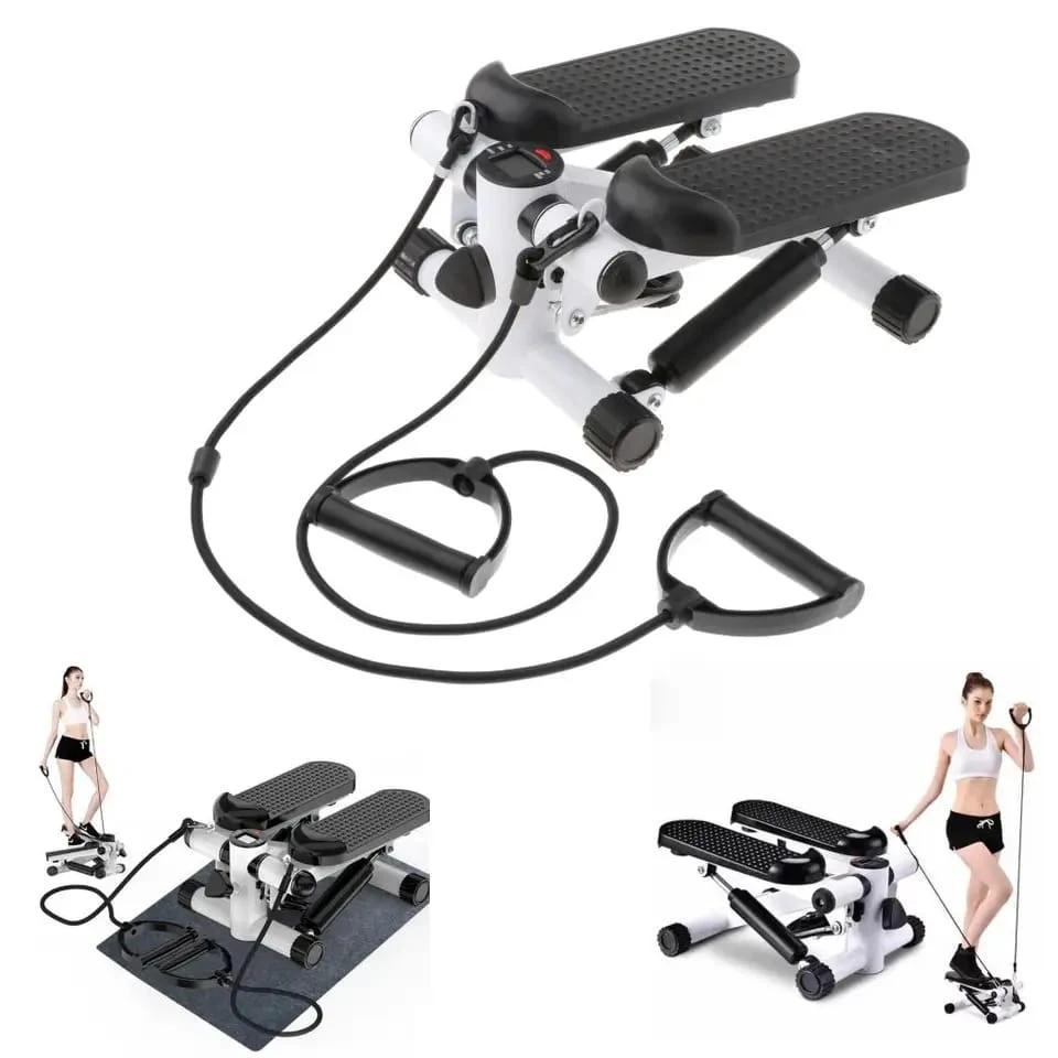 High Quality Mini Stepper with Resistance Bands – LCD Monitor Compact Home Gym Equipment stair climbers and steppers Stair Steppers