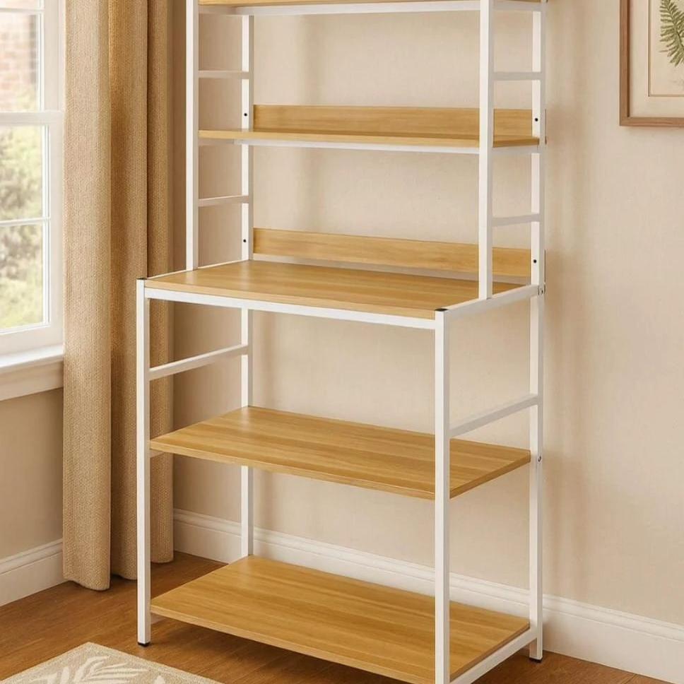 Multipurpose Kitchen Cabinet – 80×40×162cm High Quality Wood and Metal Storage Shelf Unit Furniture Kitchen Cabinets
