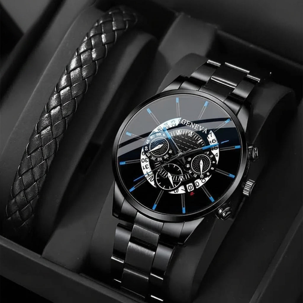 Men's 2 in 1 Gift Set - Watch & Bracelet Accessories Jewelry Sets