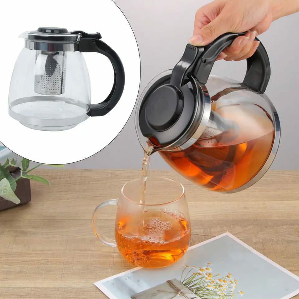 High Borosilicate Glass Infuser Kettle – 1500ml Heat Resistant Tea and Beverage Pot