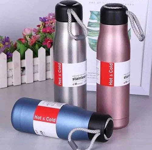 600ml Stainless Steel Flask with String Strap