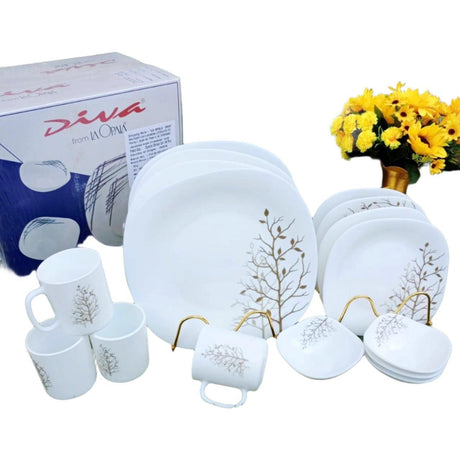Signature 16 Piece Quadra Dinner Set | Autumn-Inspired Design | Square Dinnerware for Elegant Dining- Furaha Finds Kenya