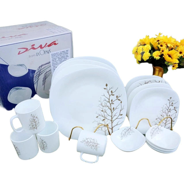 Signature 16 Piece Quadra Dinner Set | Autumn-Inspired Design | Square Dinnerware for Elegant Dining- Furaha Finds Kenya