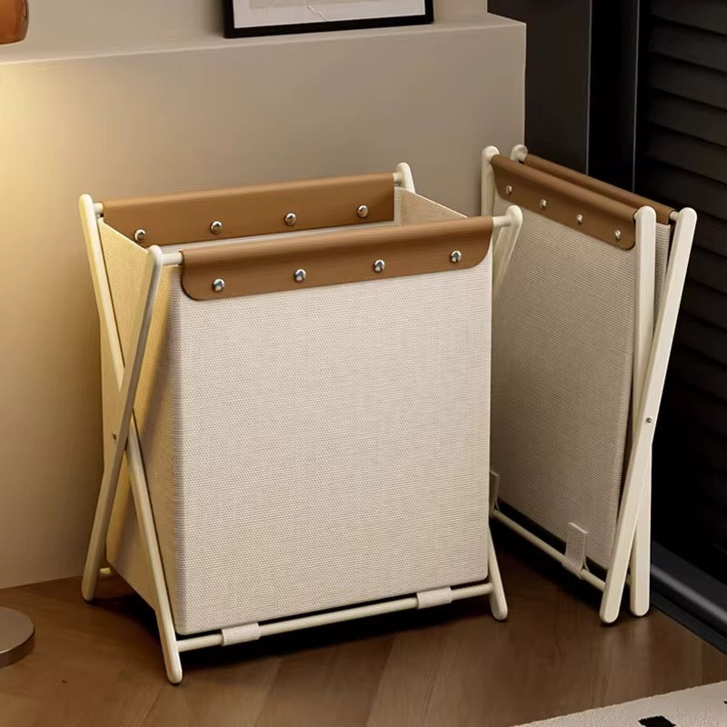 Large Capacity Laundry & Storage Basket – Beige | Foldable Clothes Organizer Hamper