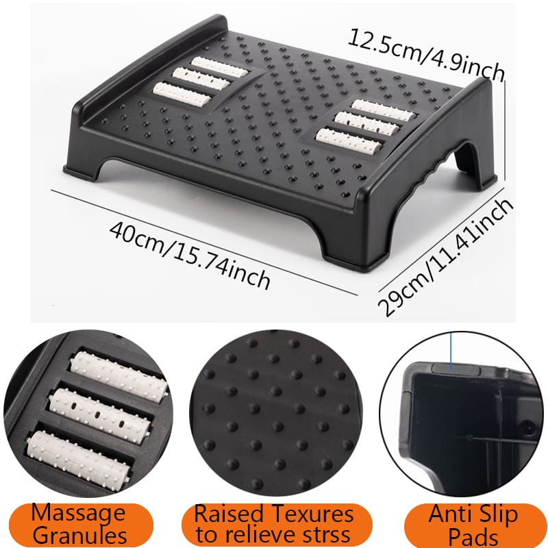 Ergonomic Non-Skid Foot Rest and Toilet Stool for Rest and Pain Relief