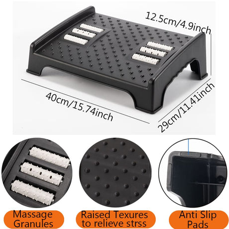 Ergonomic Non-Skid Foot Rest and Toilet Stool for Rest and Pain Relief