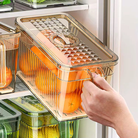 5L Acrylic Fridge Storage Container with Drain Board & Date Dial- Furaha Finds Kenya