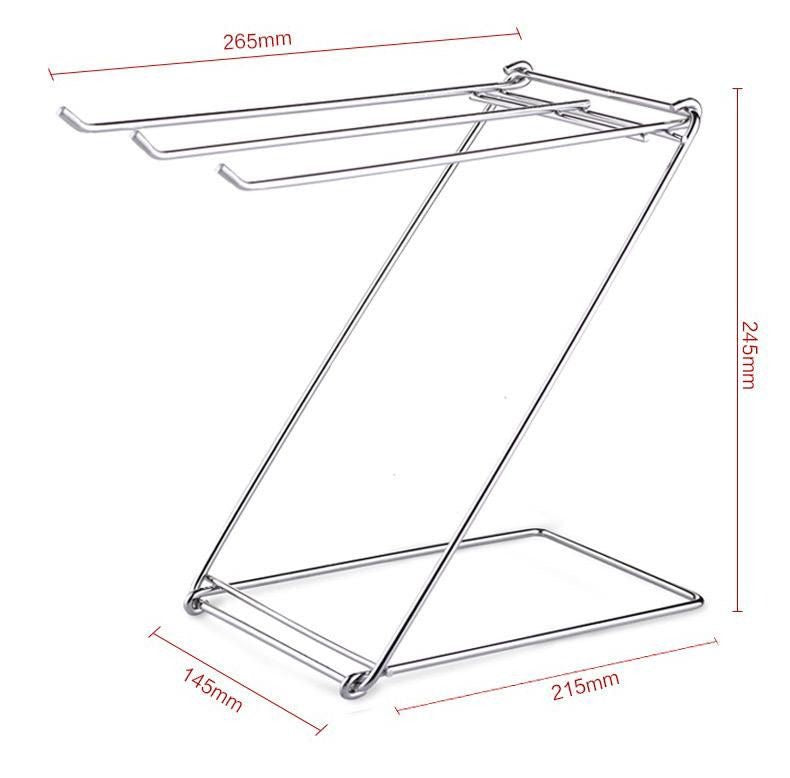 Stainless Steel Dish Cloth & Towel Rack – Z-Shape 3-Bar Holder for Kitchen or Bathroom- Furaha Finds Kenya