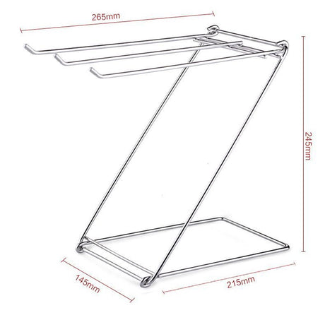Stainless Steel Dish Cloth & Towel Rack – Z-Shape 3-Bar Holder for Kitchen or Bathroom- Furaha Finds Kenya