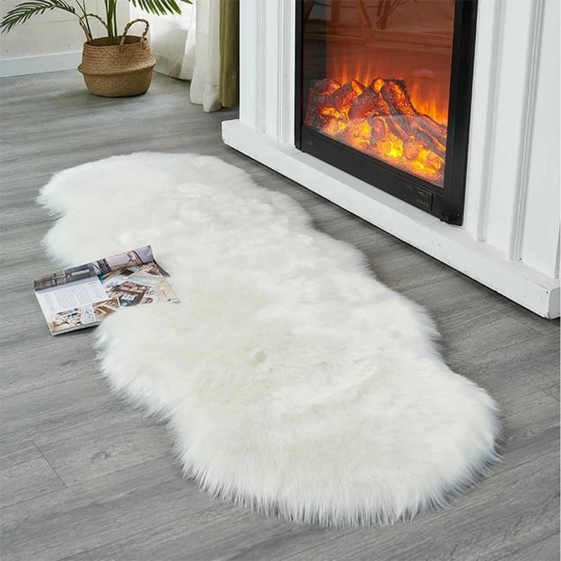 Faux Fur Indoor Rug – 60×90cm Soft Fluffy Floor Mat for Bedroom and Living Room