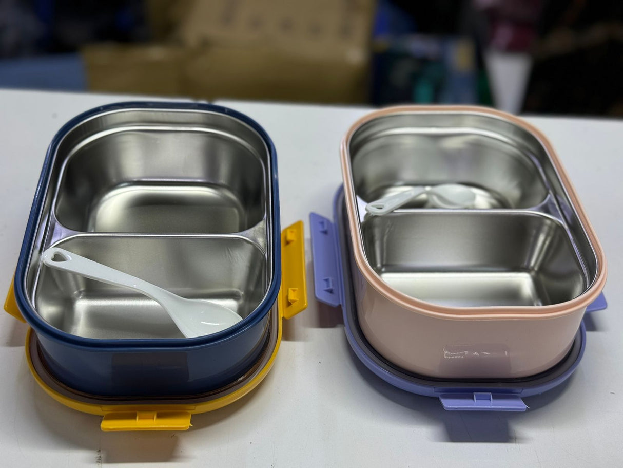 Bento Lunch Box with 2 Compartments and Soup Container–1000ml