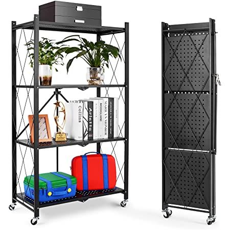 Foldable Multipurpose Rack with Shelves and Wheels – 4 Tier & 5 Tier Options