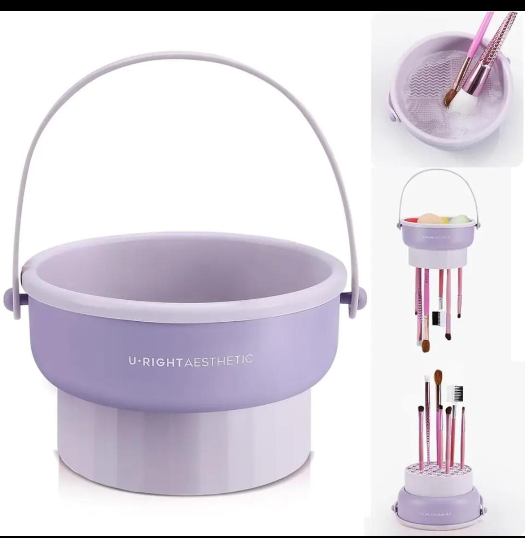2 in 1 Silicone Makeup Brush Cleaning Bowl with Dryer- Furaha Finds Kenya