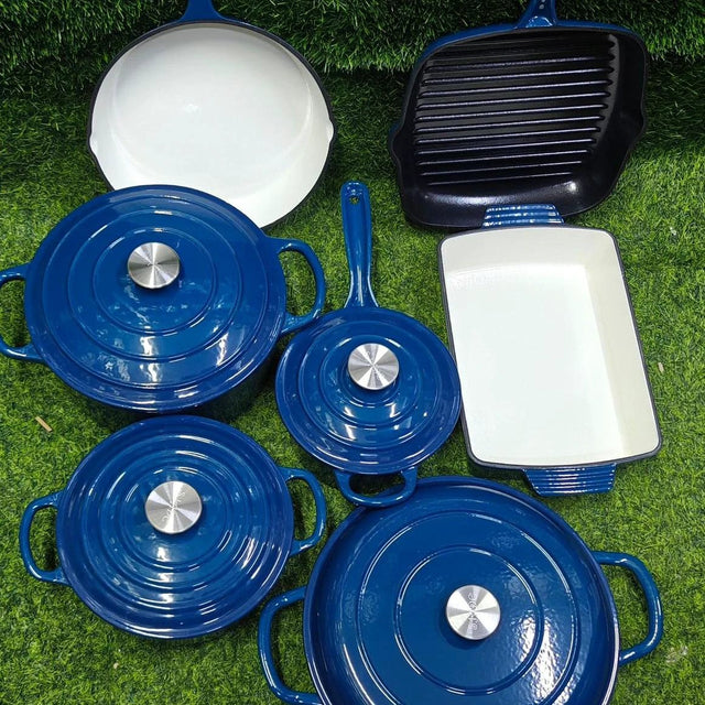 Original Heavy Duty Enamel Cast Iron 11-Piece Cookware Set – S JADE Premium Collection cook waresets Cookware Sets