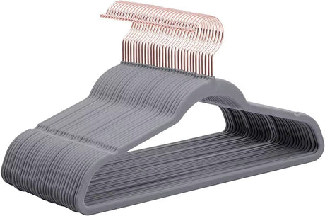Luxury Velvet Anti-Slip Clothes Hangers – 10pcs with Silver Hook (41.5cm)