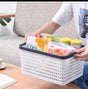 Large Plastic Storage Basket with Handles – 34x24.5x18.5cm – White