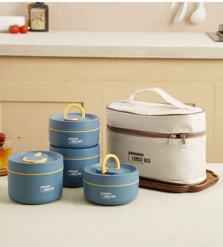 5 in 1 Insulated Lunch Set Combo | 4 Lunch Boxes & 1 Bag for Students & Adults- Furaha Finds Kenya