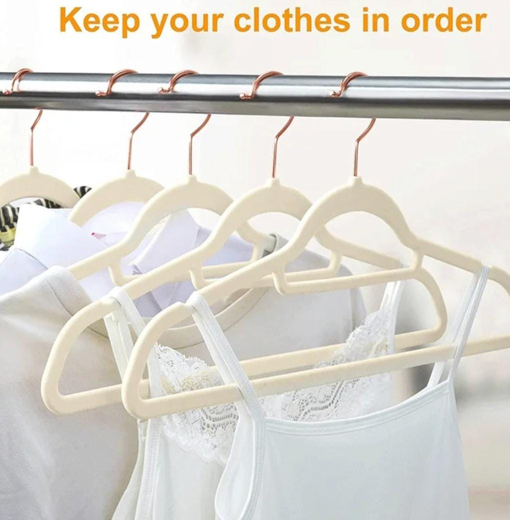 Luxury Velvet Premium Rose Gold Antislip Hangers 10pc Pack