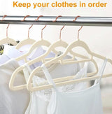 Luxury Velvet Premium Rose Gold Antislip Hangers 10pc Pack