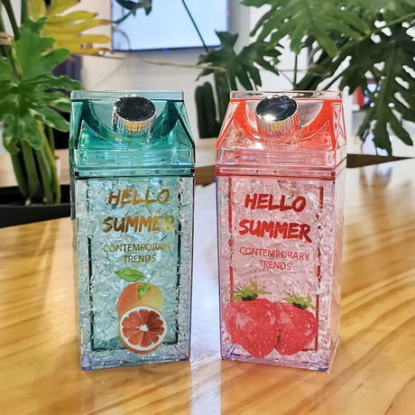 Hello Summer" Acrylic Smoothie/Party Cups with Straw | 600ml | Available in 3 Fun Shapes- Furaha Finds Kenya
