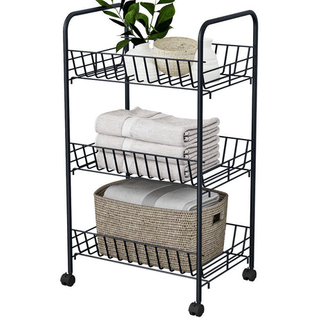 Metallic Organizer Stand with Wheels | 40cm x 26cm x 70cm- Furaha Finds Kenya